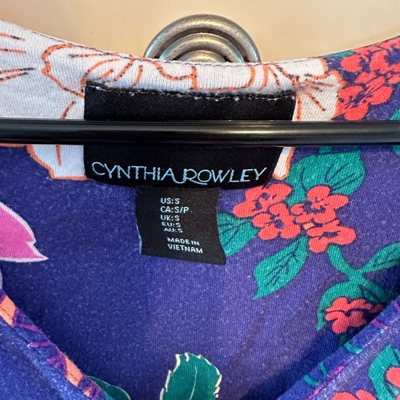 Cynthia Rowley blue floral sleeveless maxi dress size small - Picture 2 of 4